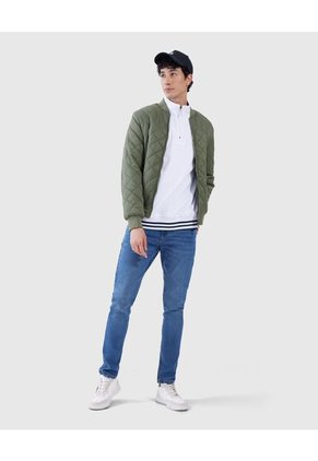 Chaqueta Para Hombre Bomber Color Verde Marca Ostu #60080107