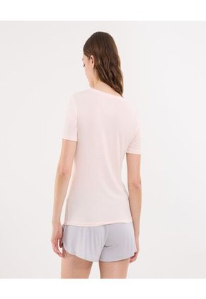 Camiseta Para Mujer Manga Corta Cuello Redondo Color Rosado Marca Ostu #40092490
