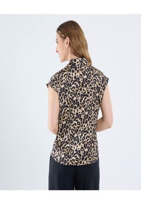 Blusa Para Mujer Manga Sisa Color Café Marca Ostu #40121139