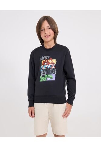 Buzo  Infantil Niño Cuello Redondo Color Negro Marca Ostu #80060201 Ostu