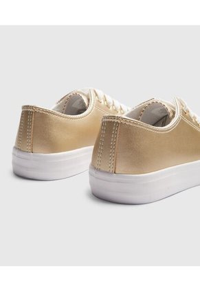 Tenis Para Mujer Canvas Color Dorado Marca Ostu #40720168