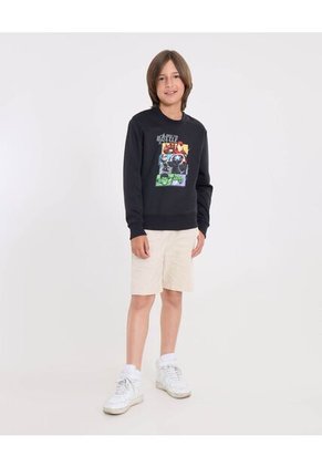 Buzo  Infantil Niño Cuello Redondo Color Negro Marca Ostu #80060201