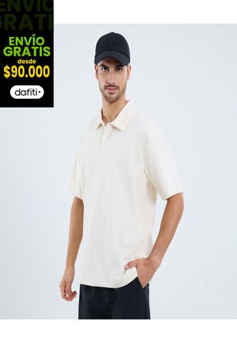 Polo Para Hombre Cuello Maquina Sin Bolsillo Color Crema Marca Ostu #60110783 Ostu