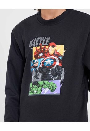 Buzo  Infantil Niño Cuello Redondo Color Negro Marca Ostu #80060201