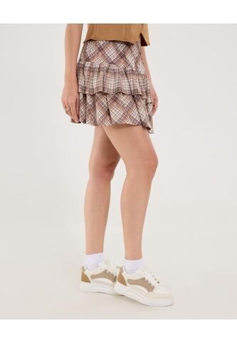 Falda Para Mujer Corto Color Café Marca Ostu #40140179 Ostu