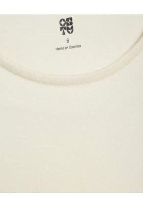 Camiseta Para Mujer Manga Corta Color Crema Marca Ostu #40092036