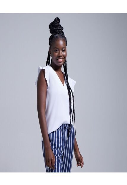 Blusa Para Mujer Manga Sisa Color Blanco Marca Ostu #40120838