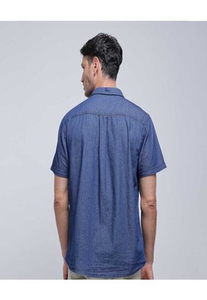 Camisa Para Hombre Manga Corta Con Bolsillo Color Azul  Marca Ostu #60010732