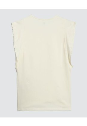 Camiseta Para Mujer Manga Corta Color Crema Marca Ostu #40092036