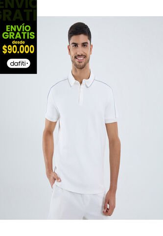 Polo Para Hombre Cuello Tejido Sin Bolsillo Color Crema Marca Ostu #60110756 Ostu