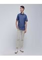 Camisa Para Hombre Manga Corta Con Bolsillo Color Azul  Marca Ostu #60010732 de Ostu