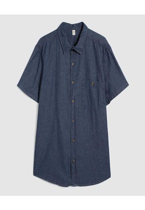 Camisa Para Hombre Manga Corta Con Bolsillo Color Azul  Marca Ostu #60010732