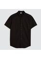 Camisa Para Hombre Manga Corta Con Bolsillo Color Negro Marca Ostu #60010675 de Ostu