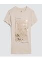 Camiseta Para Mujer Manga Corta Color Beige Marca Ostu #40092252 de Ostu