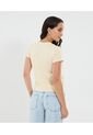 Camiseta Para Mujer Manga Corta Cuello Redondo Color Amarillo Marca Ostu #40092510 de Ostu