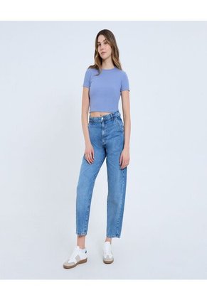 Camiseta Para Mujer Crop Top Color Azul Marca Ostu #40092333