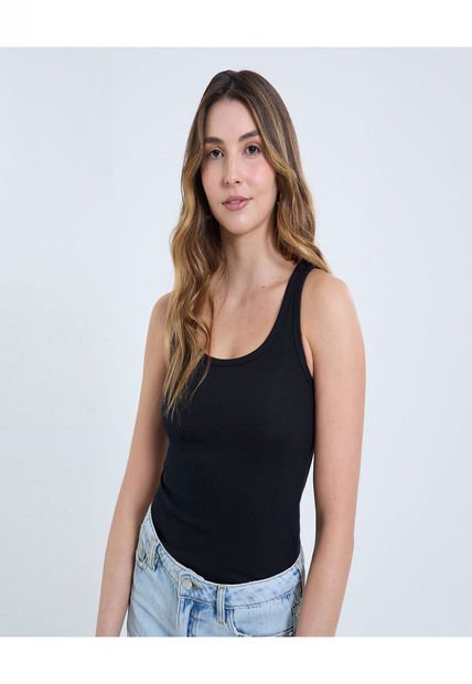 Camiseta Para Mujer Manga Sisa Cuello Redondo Color Negro Marca Ostu #40092337