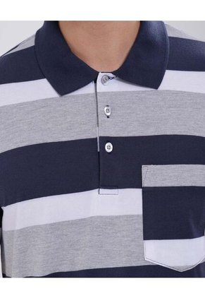 Polo Para Hombre Cuello Tejido Con Bolsillo Color Gris  Marca Ostu #60110645