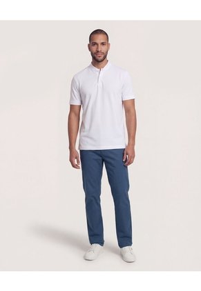 Polo  Para Hombre Cuello Mao Sin Bolsillo Color Blanco Marca Ostu #60110909