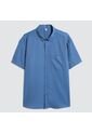 Camisa Para Hombre Manga Corta Con Bolsillo Color Azul  Marca Ostu #60010696 de Ostu