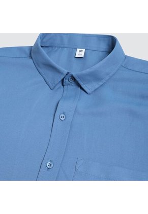 Camisa Para Hombre Manga Corta Con Bolsillo Color Azul Marca Ostu #60010696