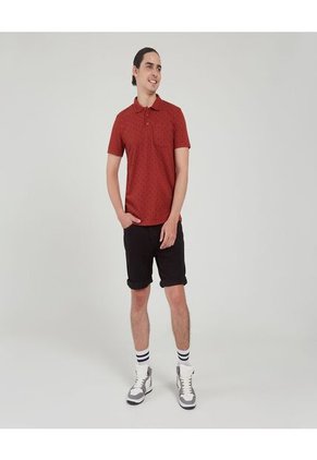 Polo Para Hombre Cuello Tejido Con Bolsillo Color Café Oscuro Marca Ostu #60110576