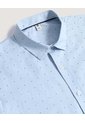 Camisa  Para Hombre Manga Corta Con Bolsillo Cuello C Color Azul Marca Ostu #60010881 de Ostu