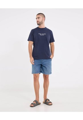 Camiseta  Para Hombre Manga Corta Cuello Redondo Color Azul Marca Ostu #60091790