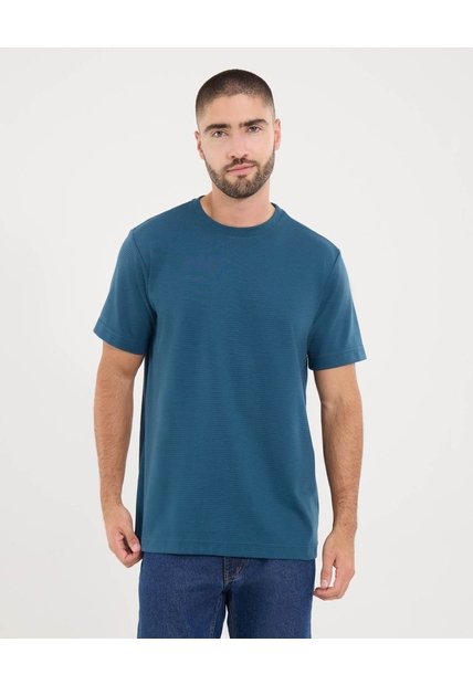 Camiseta Para Hombre Manga Corta Cuello Redondo Color Azul Marca Ostu #60091787
