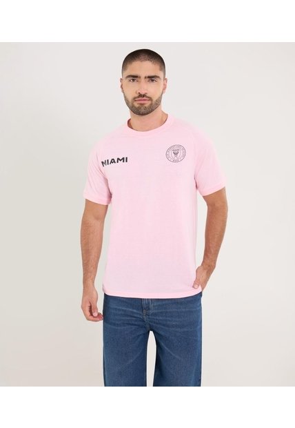 Camiseta Para Hombre Manga Corta Cuello Redondo Color Rosa Marca Ostu #60091820