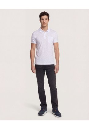 Polo  Para Hombre Cuello Tejido Con Bolsillo Color Blanco Marca Ostu #60110871