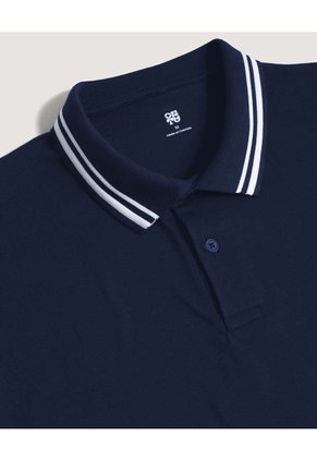 Polo Para Hombre Cuello Tejido Sin Bolsillo Color Azul Marca Ostu #60110901