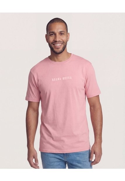 Camiseta  Para Hombre Manga Corta Cuello Redondo Color Coral Marca Ostu #60091674