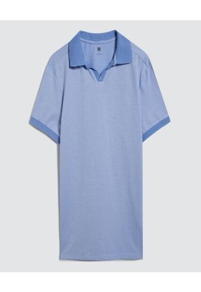 Polo Para Hombre Cuello Tejido Sin Bolsillo Color Azul  Marca Ostu #60110693