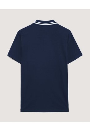 Polo Para Hombre Cuello Tejido Sin Bolsillo Color Azul Marca Ostu #60110901