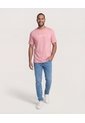 Camiseta  Para Hombre Manga Corta Cuello Redondo Color Coral Marca Ostu #60091674 de Ostu