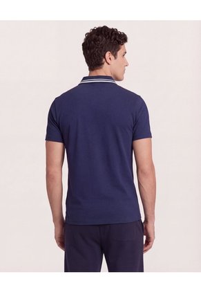 Polo Para Hombre Cuello Tejido Sin Bolsillo Color Azul Marca Ostu #60110901