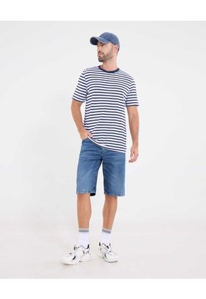 Camiseta  Para Hombre Manga Corta Cuello Redondo Color Blanco Marca Ostu #60091812