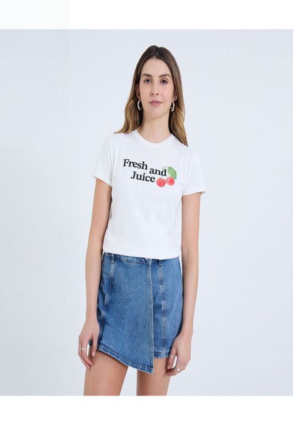 Camiseta Para Mujer Manga Corta Cuello Redondo Color Arena Marca Ostu #40092440