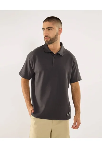 Polo Para Hombre Cuello Maquina Sin Bolsillo Color Gris Marca Ostu #60110815