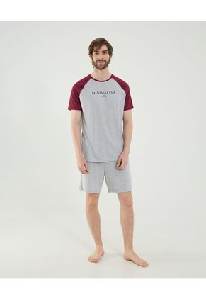 Camiseta Para Hombre Manga Corta Cuello Redondo Color Gris Marca Ostu #60091744