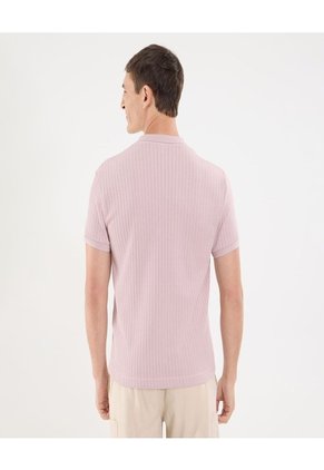 Polo Para Hombre Cuello Tejido Sin Bolsillo Color Rosa Marca Ostu #60110793