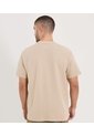 Camiseta Para Hombre Manga Corta Cuello Redondo Color Beige Marca Ostu #60091774 de Ostu