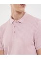 Polo Para Hombre Cuello Tejido Sin Bolsillo Color Rosa Marca Ostu #60110793 de Ostu