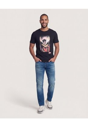 Camiseta  Para Hombre Manga Corta Cuello Redondo Color Negro Marca Ostu #60091927
