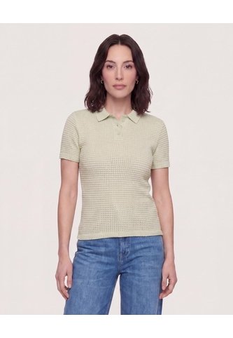 Polo Textura Classic Fit  Para Mujer Verde Ostu Ostu
