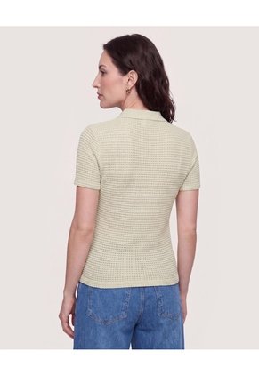 Polo Textura Classic Fit  Para Mujer Verde Ostu