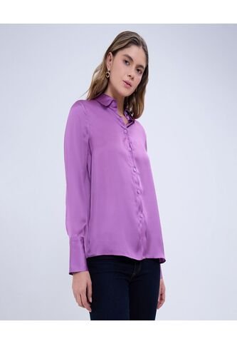 Camisa Para Mujer Manga Larga Color Morado Marca Ostu #40010223 Ostu