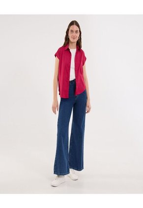 Jean Para Mujer Wide-Leg Color Azul Marca Ostu #40160594