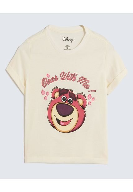 Camiseta Infantil Niña Manga Corta Cuello Redondo Color Crema Marca Ostu #90090313